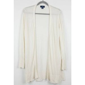 Cece Womens xl sheer gauzy cardigan cream cool for summer